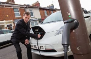 Electric Instructor Charging Nissan Leaf